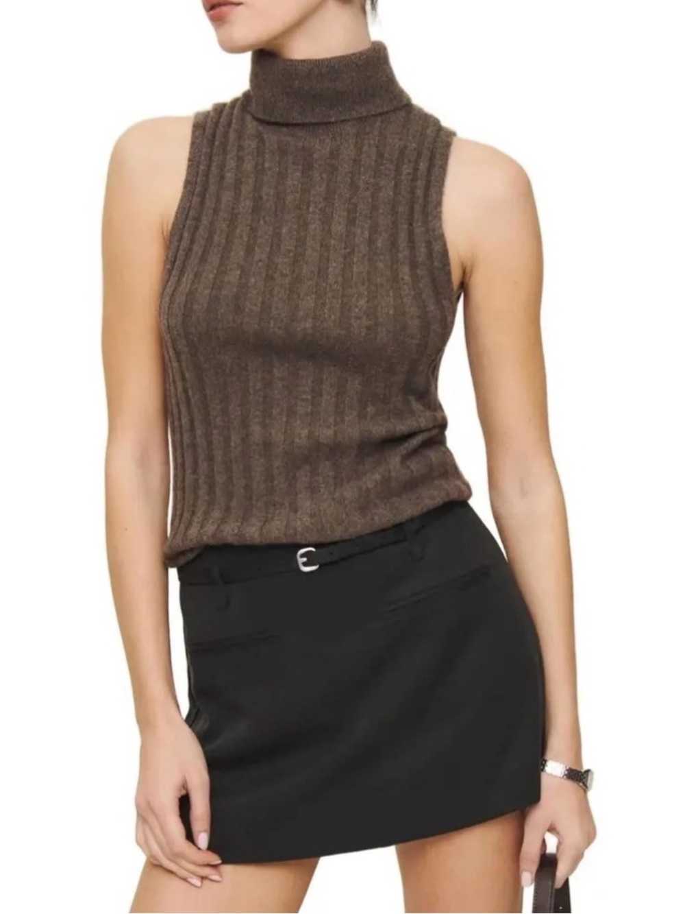 Reformation Bobbi Skort Black Mini Skirt Shorts NWT Size 2